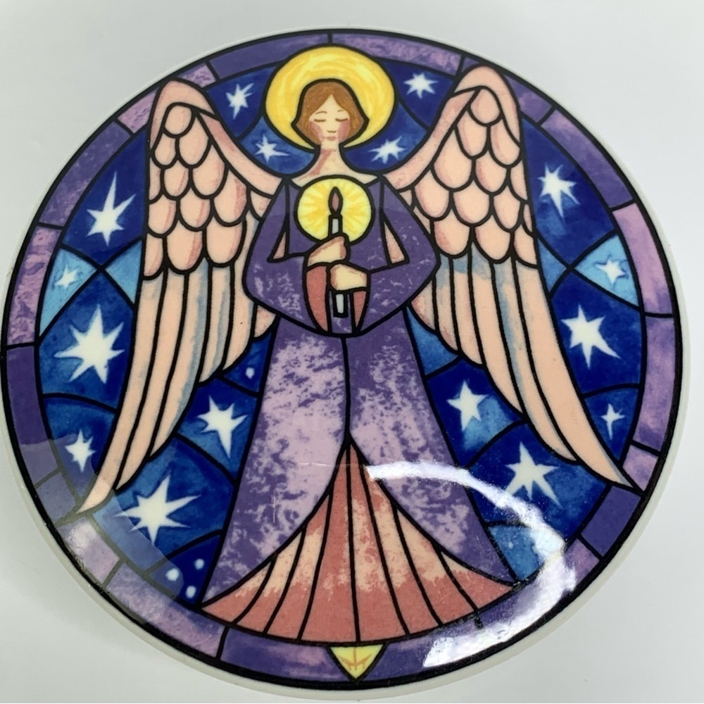 Mikasa Colorful Angel Trinket Box Candy Dish or Jewelry Container New Flawless